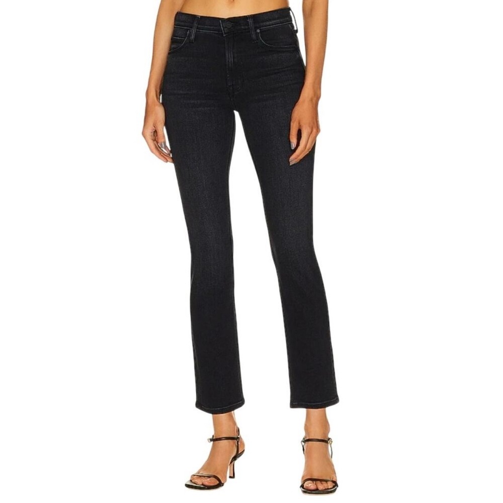 MOTHER Black Cropped Ankle Jeans